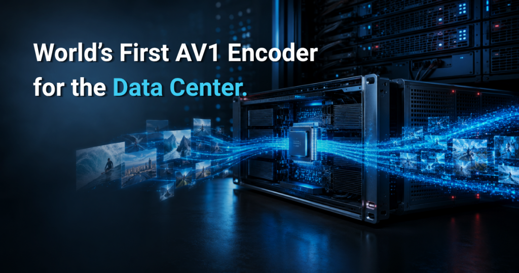 Server hardware delivering AV1 encoding with multiple video streams in a data center environment