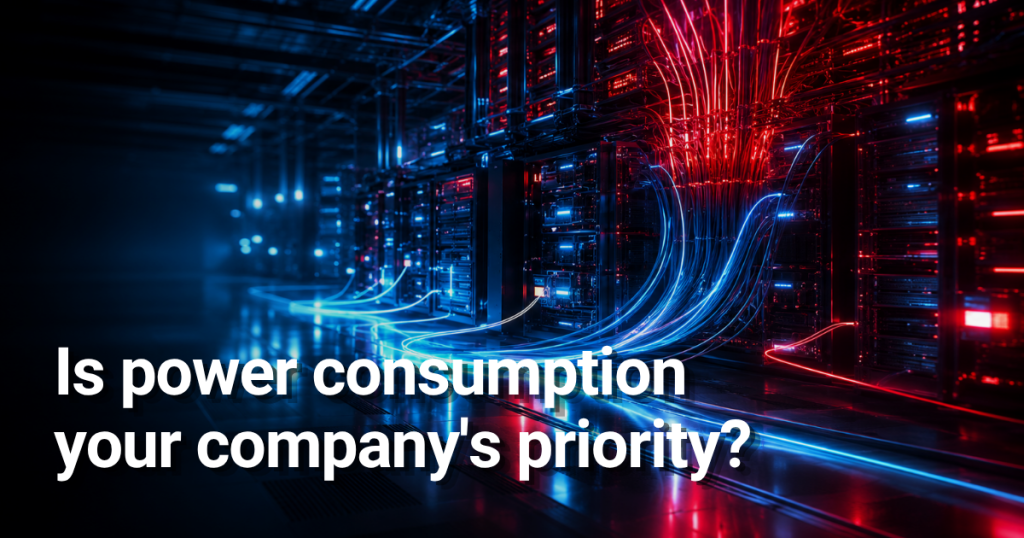 Data center highlighting energy usage.