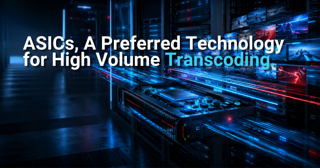 Server processing multiple video streams simultaneously, representing high-volume transcoding.