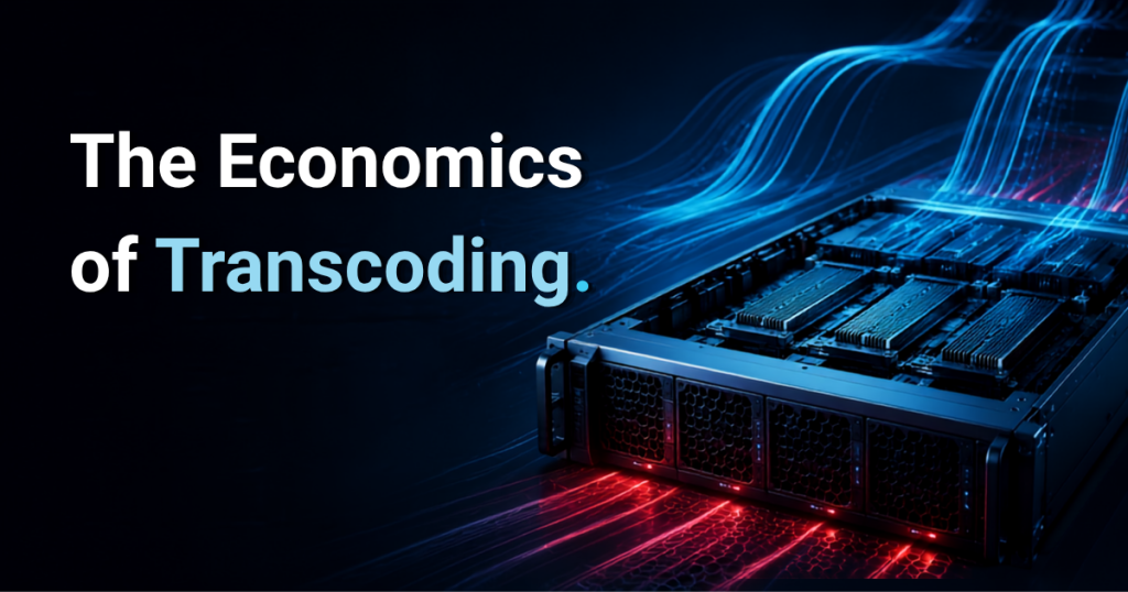 Server hardware representing cost analysis and efficiency in video transcoding workflows