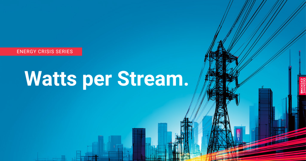 Power grid infrastructure representing energy consumption per video stream in encoding systems