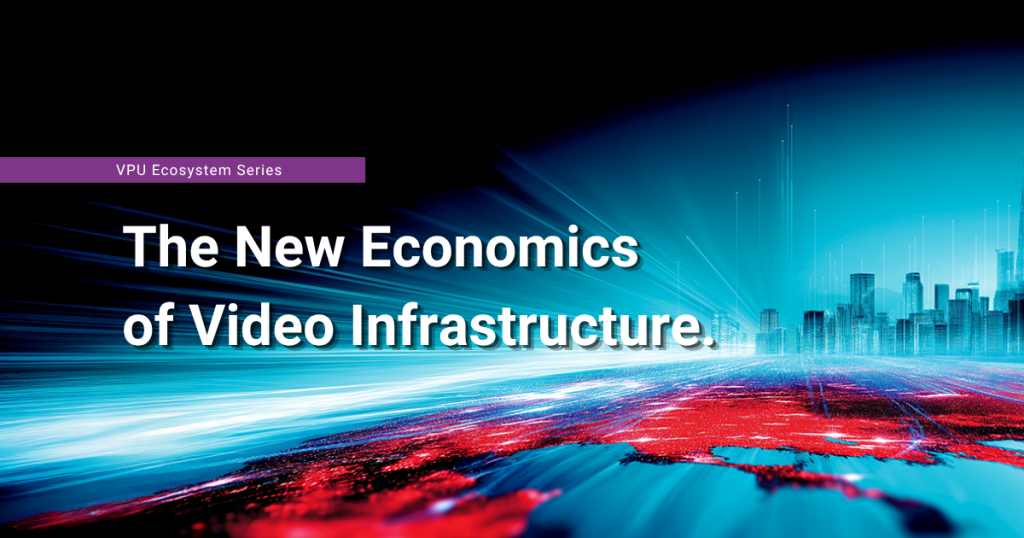 Global map with data flow representing cost and efficiency shifts in video infrastructure