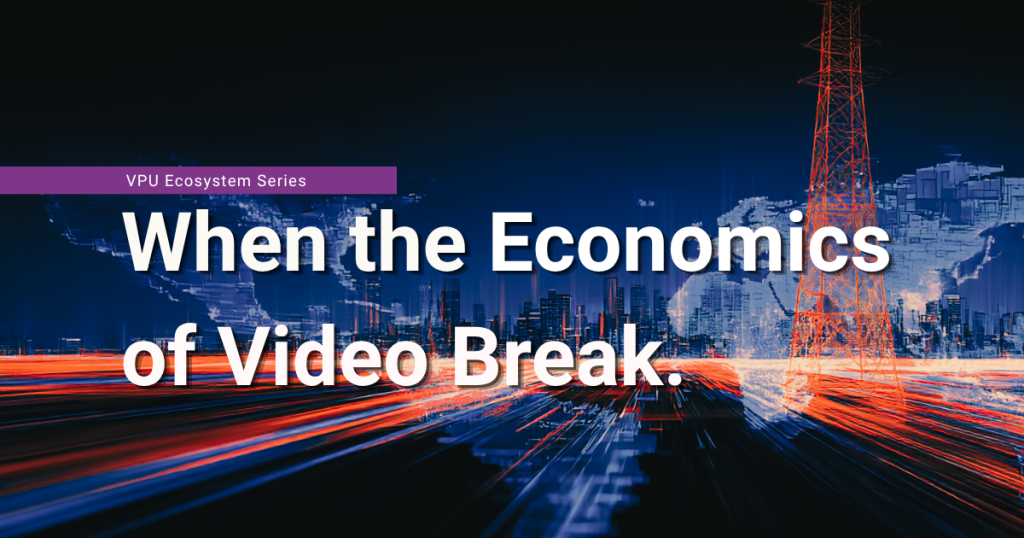 High-speed data flow across infrastructure illustrating breakdown of traditional video economics