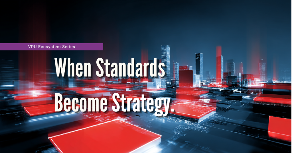 Digital city grid representing how video standards shape infrastructure and business strategy