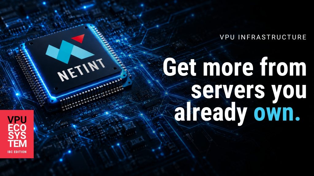 Before-and-after diagram showing an aging server chassis upgraded with VPUs, shifting video encode and transcode work from the CPU to a PCIe accelerator for more streams, lower watts per stream, and server redeployment.
