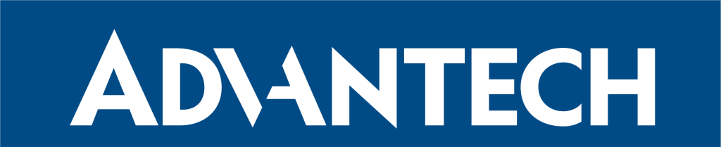 Advantech logo in white on a dark blue background.