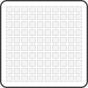 Grid view icon: rounded square with a grid of small squares inside