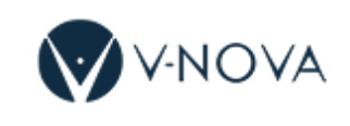 V-NOVA logo: circular emblem with an abstract figure beside the text V-NOVA in dark blue.