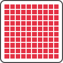 Grid of small red squares arranged in a neat mosaic on a light gray background